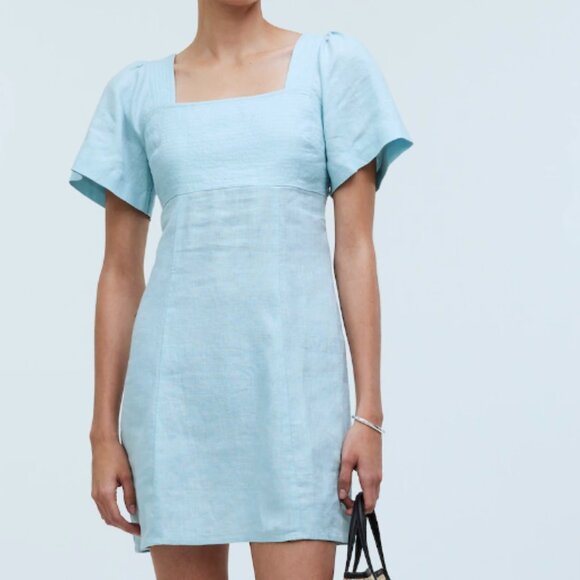 Madewell Dresses & Skirts - Madewell 100% Linen dress, size 8, light blue